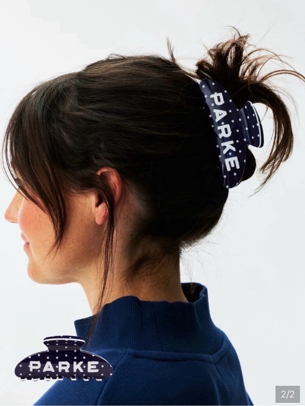 Parke Denim Polka Dot Hair Claw Clip